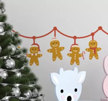 Sticker Vitre Noel bonhomme en pain d'epice - TenStickers