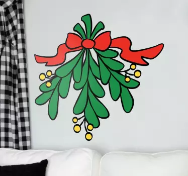 Sticker Noël branche de gui - TenStickers