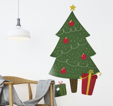 Sticker noël cadeaux festifs pour arbre - TenStickers