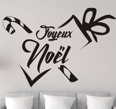 Sticker Vitre Noel contour de cadeaux - TenStickers