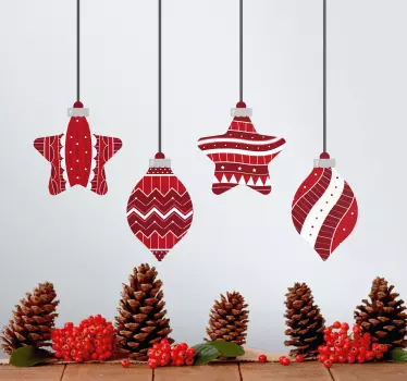 Sticker noël décorations de fête suspendues - TenStickers