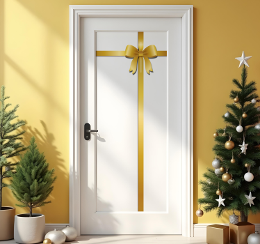 Sticker noël porte ruban doré - TenStickers