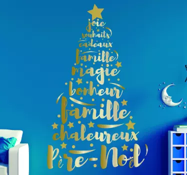 Sticker Vitre Noel sapin magnifique moderne - TenStickers