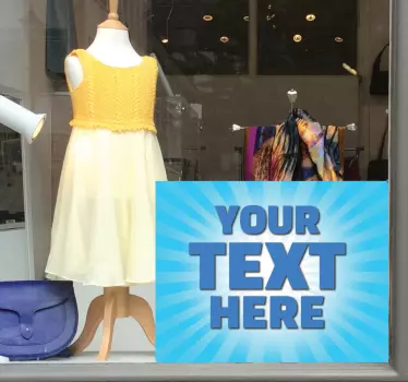 Autocollant vitrine offre lumière bleu personnalisée - TenStickers