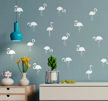 Sticker Maison Flamands Roses Monochrome - TenStickers