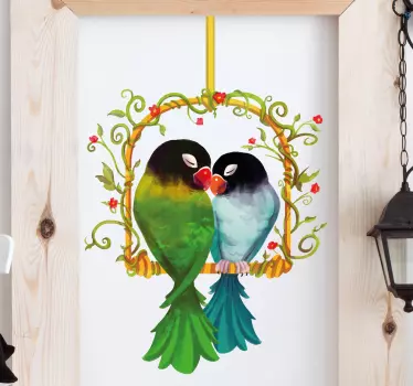 Sticker amour oiseaux amoureux - TenStickers
