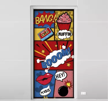 Sticker Maison Porte Art Pop Comique - TenStickers