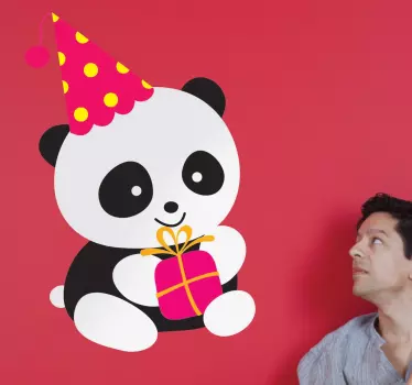 Sticker panda fête - TenStickers