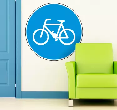 Sticker mural panneau vélo - TenStickers