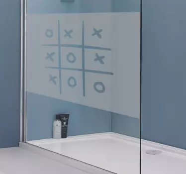 Sticker paroi de douche croix et rond morpion - TenStickers