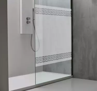 Sticker paroi de douche motif frise grecque - TenStickers