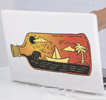 Sticker PC Bouteille à la mer - TenStickers