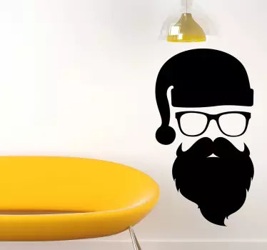 Sticker Père Noël hispter - TenStickers