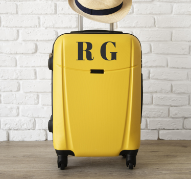 Sticker personnalisable initiales de la valise - TenStickers