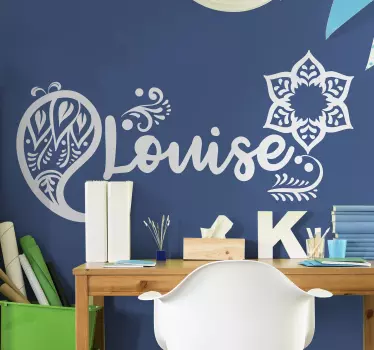 Sticker personnalisable paisley et prénom - TenStickers