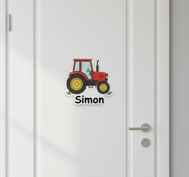 Sticker personnalisable tracteur pour porte - TenStickers