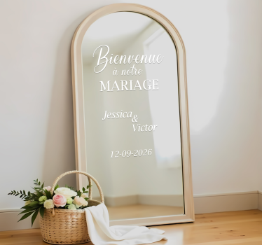 Sticker personnalisé mariage miroir personnalisable - TenStickers