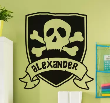 Sticker nom pirate personnalisable - TenStickers