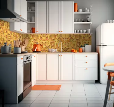 Sticker cuisine/plan de travail effet petits carreaux - TenStickers