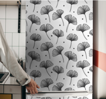 Sticker frigo motif de feuille de ginkgo - TenStickers