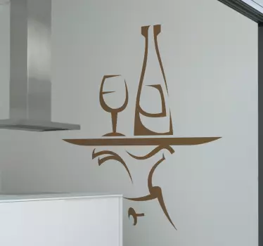 Sticker plateau de serveur boisson - TenStickers