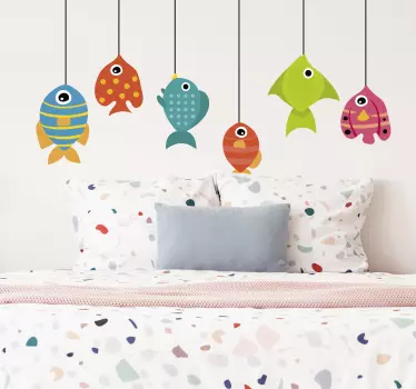 Sticker Chambre Enfant Petits Poissons Colorés - TenStickers