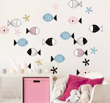 Sticker Chambre Enfant Poissons Mignons - TenStickers