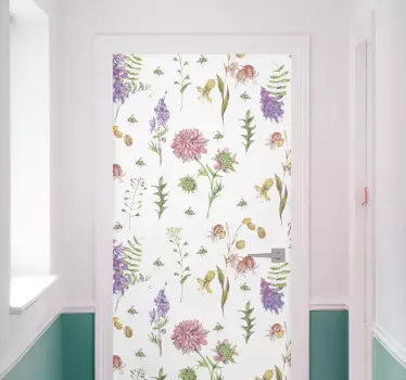 Sticker porte accent floral - TenStickers