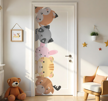 Sticker porte animaux de la forêt pour chambre d'enfants - TenStickers