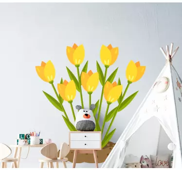 Sticker porte bouquet de fleurs vives - TenStickers