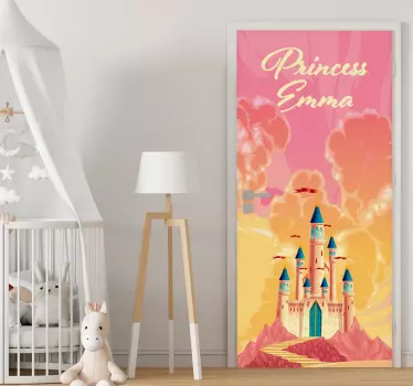 Autocollant porte château de conte de fées en 3D personnalisé - TenStickers