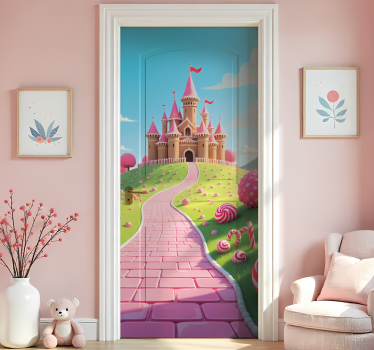 Sticker porte château de princesse pour chambre d'enfants - TenStickers