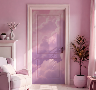 Sticker porte conception de nuages violets - TenStickers