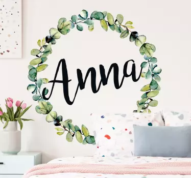 Sticker de Porte Couronne d'eucalyptus - TenStickers