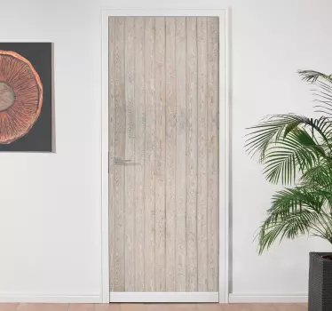 Sticker porte effet de grain naturel - TenStickers