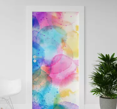 Sticker porte flots abstraits audacieux - TenStickers