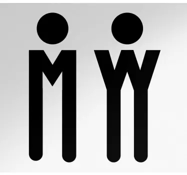Sticker porte hommes femmes symboles - TenStickers