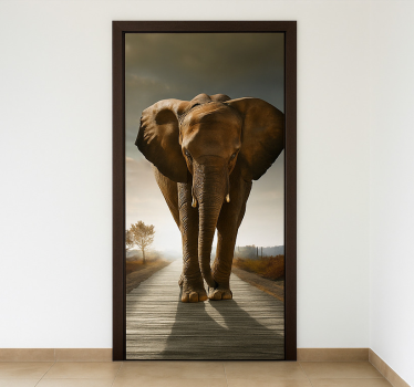 Sticker porte majestueux grand éléphant - TenStickers
