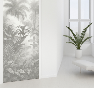 Sticker porte paradis tropical gris - TenStickers