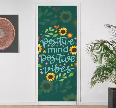 Sticker porte pensées optimistes, énergie stimulante - TenStickers