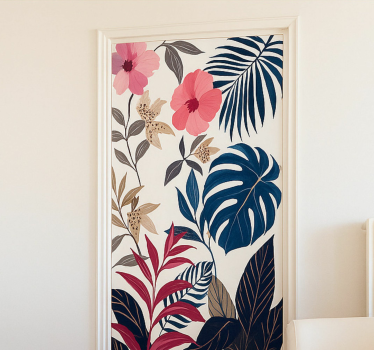Sticker porte plantes tropicales multicolores - TenStickers