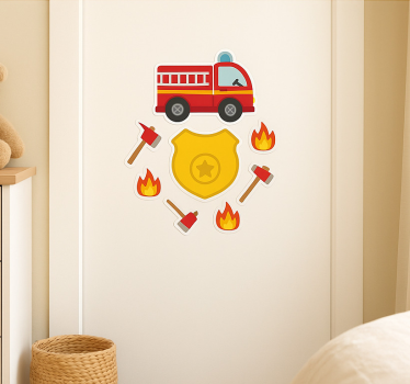 Sticker porte pompier pour les enfants - TenStickers