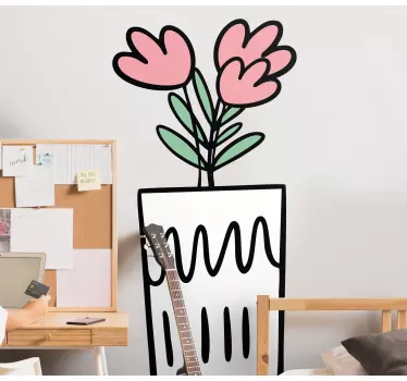 Sticker porte pot de fleurs élégant - TenStickers