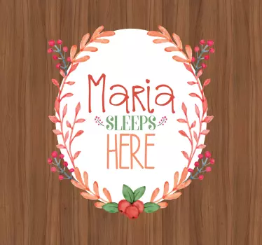 Sticker porte prenom sleeps here - TenStickers