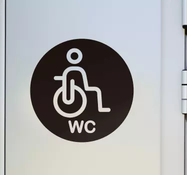 Autocollant Porte signe WC handicap fauteuil roulant - TenStickers