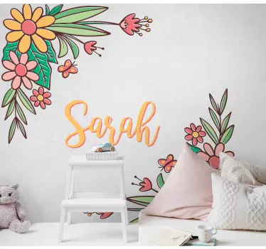 Sticker porte style nom botanique - TenStickers