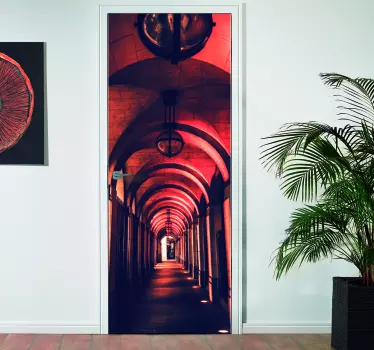 Sticker de Porte Trompe l'Oeil Photo Couloir - TenStickers