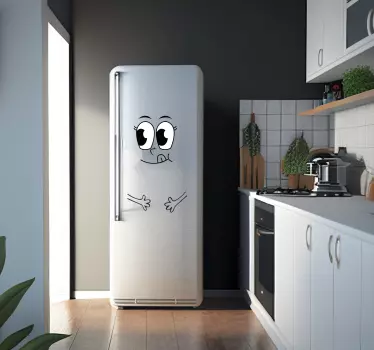 Sticker frigo dessin visage - TenStickers