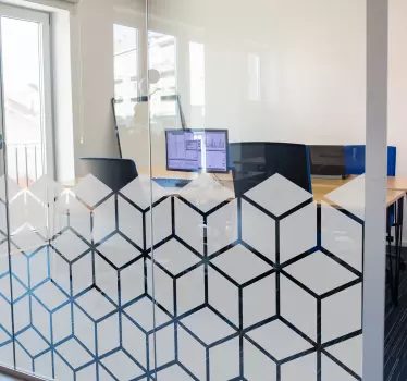 Sticker pour vitre en forme de cubes - TenStickers