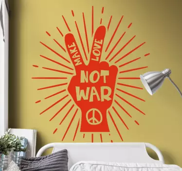 Sticker Proverbe Signe de paix amour pas guerre - TenStickers